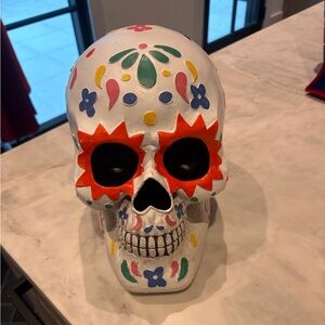 Hand Painted Day of the Dead Sugar Skull Decor | Boho Folk Art Skull